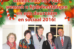 Fijne feestdagen en een duurzaam en sociaal 2016!